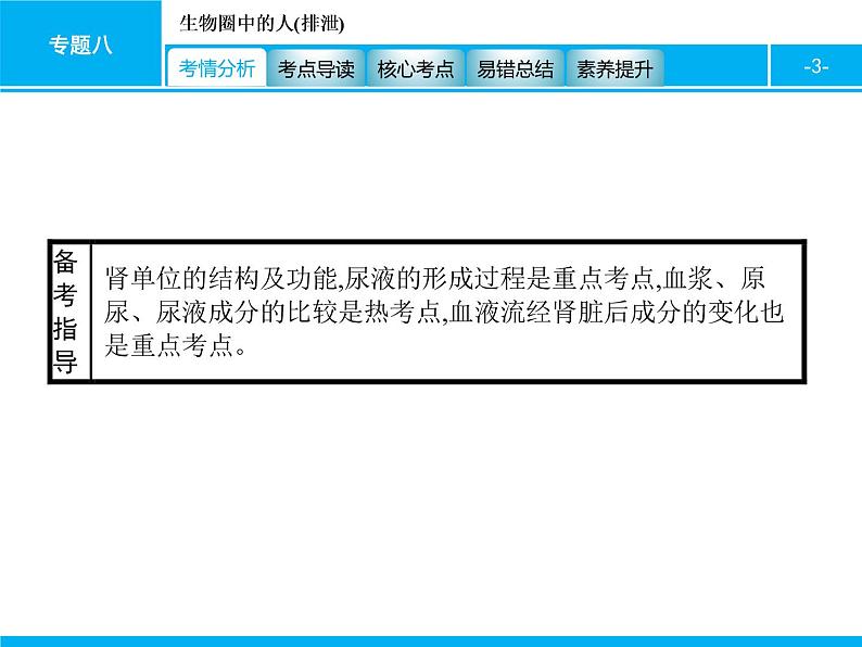 初中生物中考复习 专题八 生物圈中的人(排泄) 课件 2021届中考生物一轮复习03