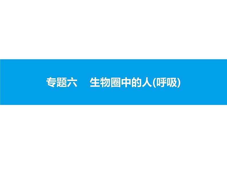 初中生物中考复习 专题六 生物圈中的人(呼吸) 课件 2021届中考生物一轮复习第1页