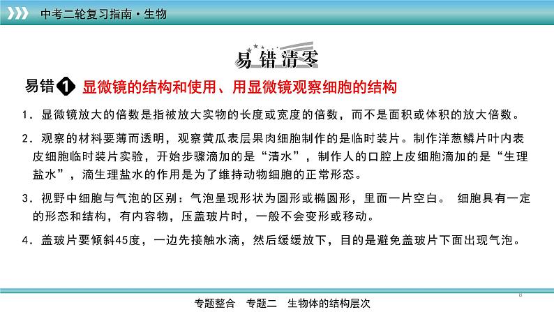 初中生物中考复习 专题03生物体的结构层次(上课用课件)-【过专题】2022年中考生物二轮精准高效复习第8页