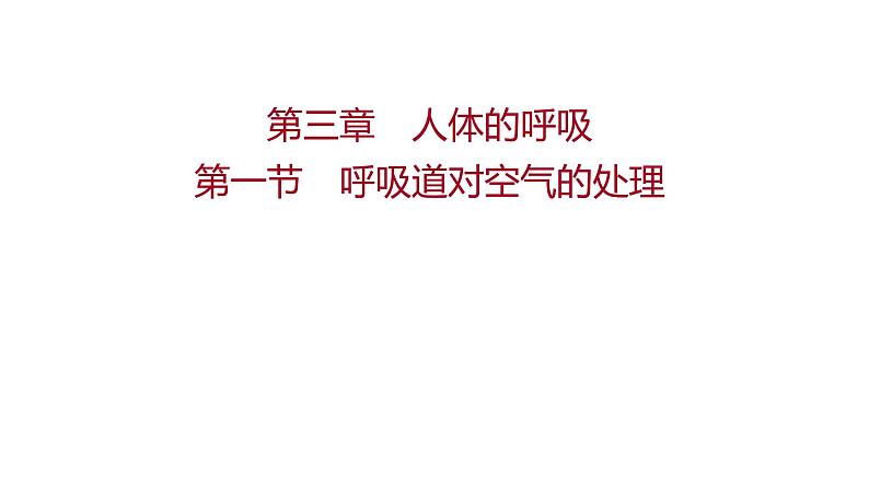 第三章 第一节 呼吸道对空气的处理 课件 2022-2023 人教版生物 七年级下册第1页