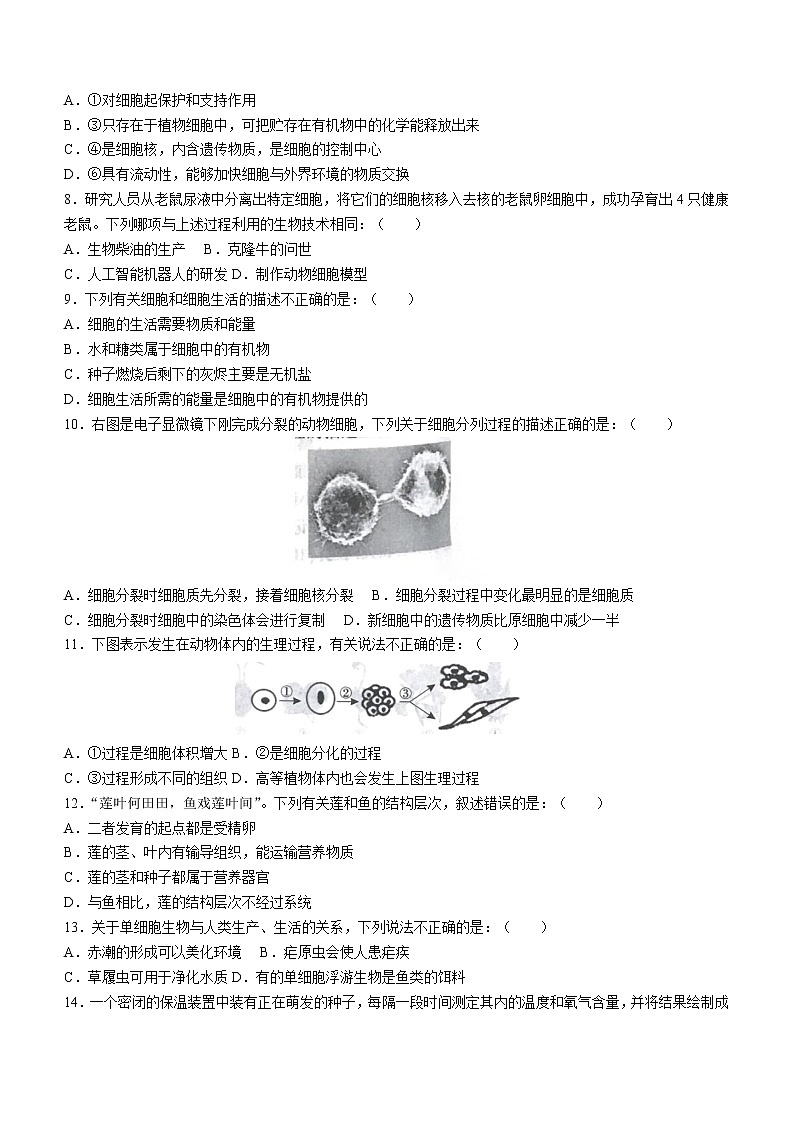 陕西省西安市长安区2022-2023学年七年级上学期期末生物试题(含答案)第2页