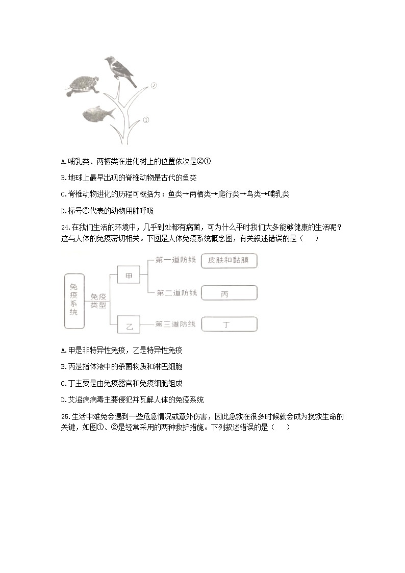 四川省達州市開江縣2022-2023學年九年級上學期期末生物試題第3頁