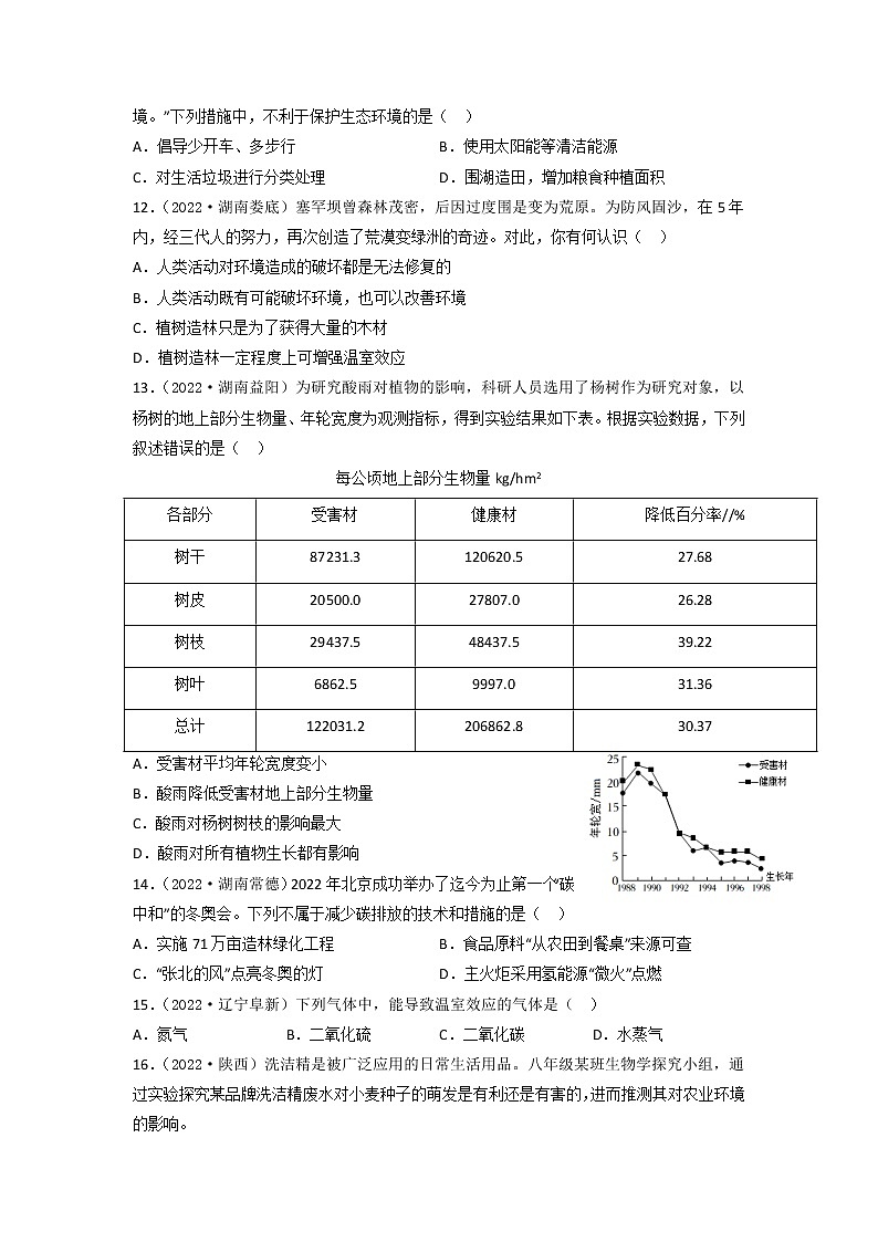第十三章 人是生物圈中的一员(培优卷)(原卷版)第3页
