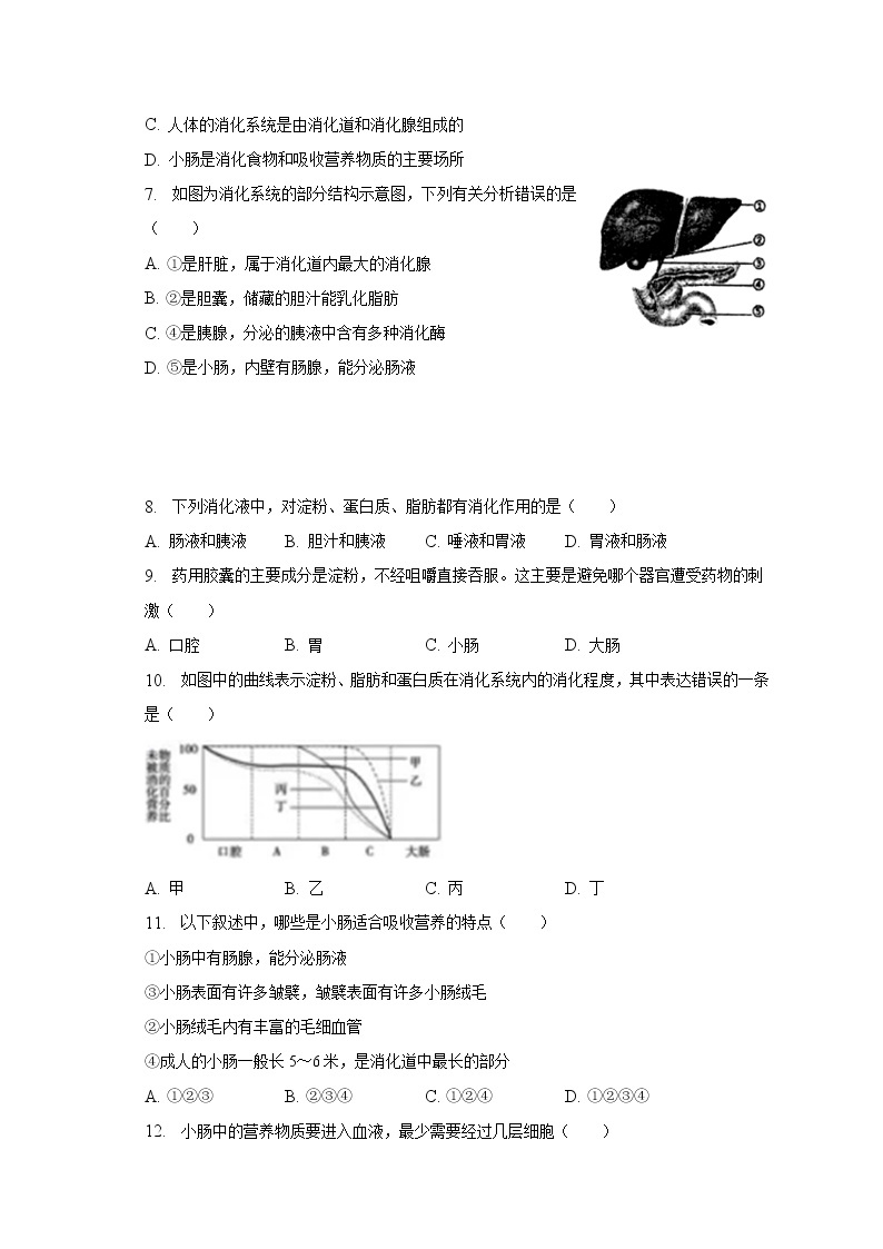 2022-2023学年江西省宜春市丰城中学七年级（下）月考生物试卷（3月份）（含解析）02
