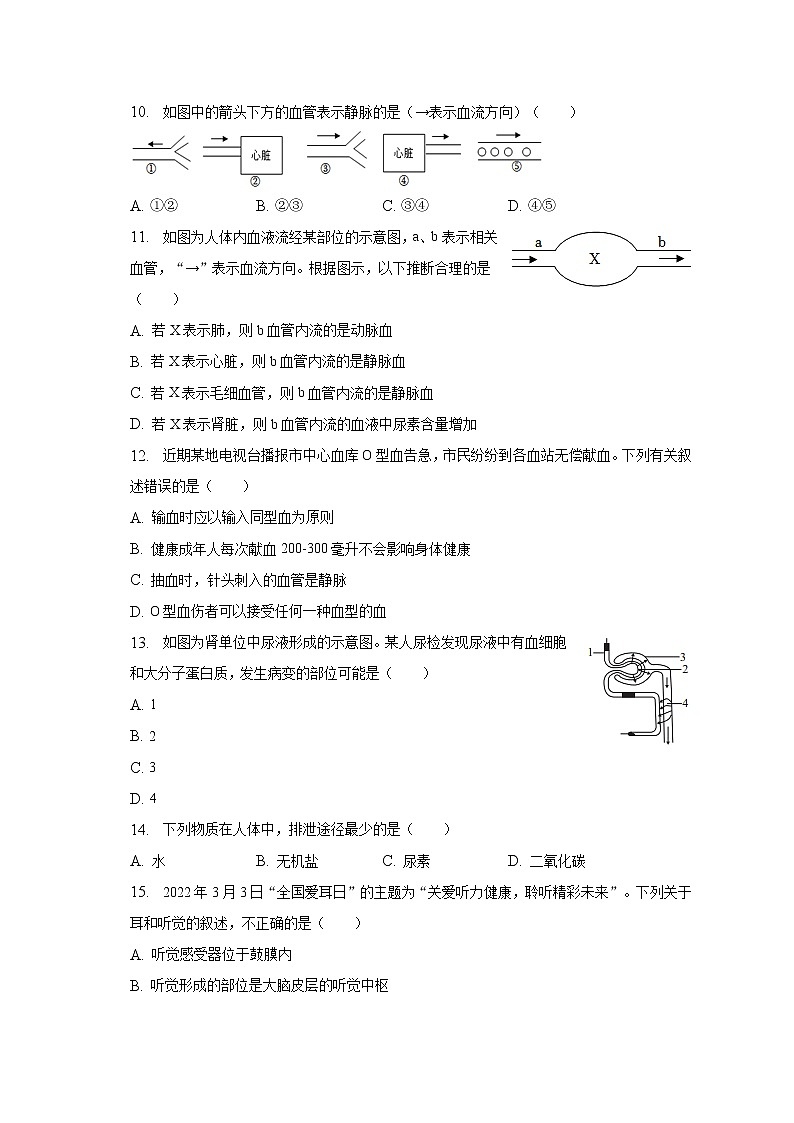 2022-2023学年湖北省随州市广水市武胜关初级中学七年级(上)期末生物试卷(含解析)第3页