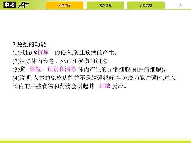 初中生物中考复习 第8单元 健康地生活课件PPT08