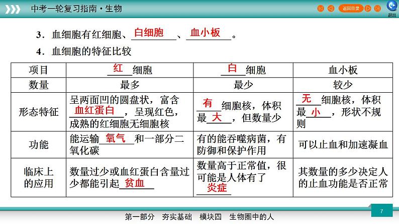 备战2023年中考生物一轮复习精讲 专题13 人体内物质的运输-【复习指南】课件PPT第7页