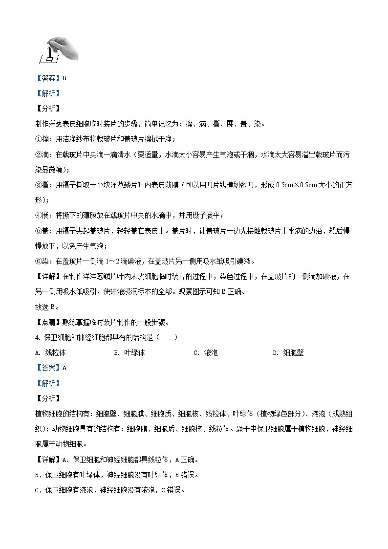 初中生物中考复习 精品解析:四川省广安市2020年中考生物试题(解析版)第2页