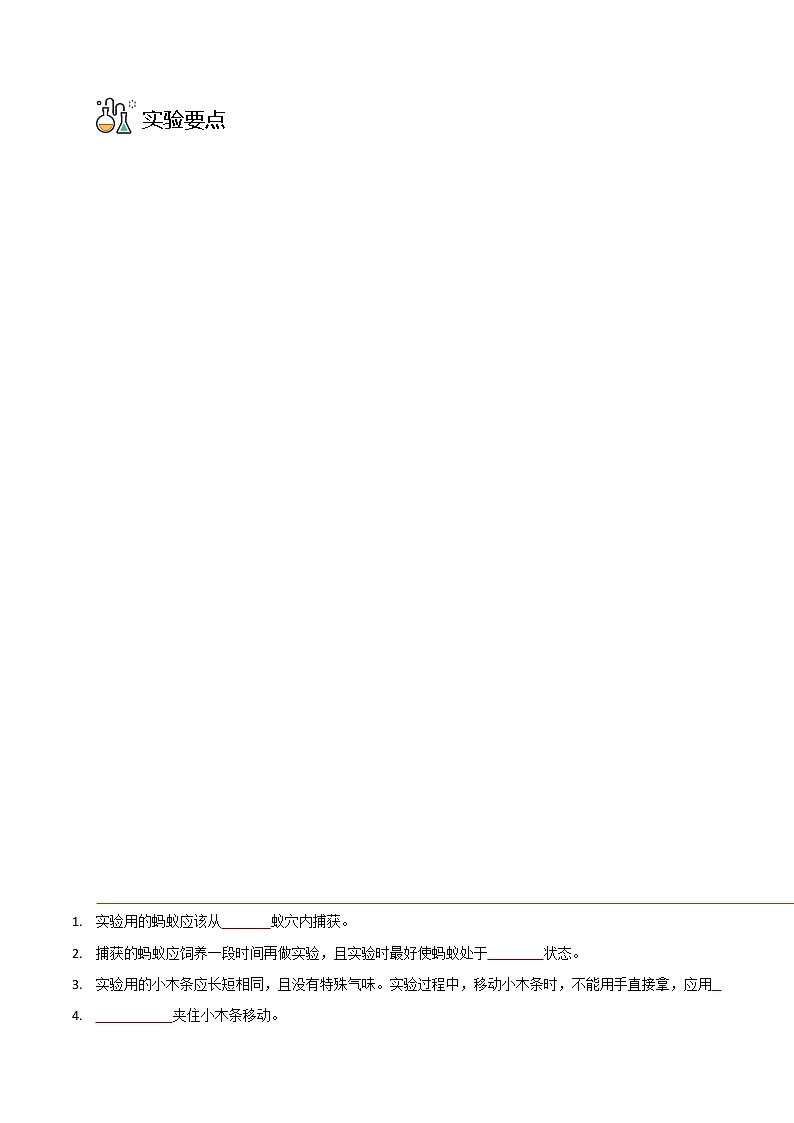探究题03 蚂蚁的通讯-八年级上册实验专题03