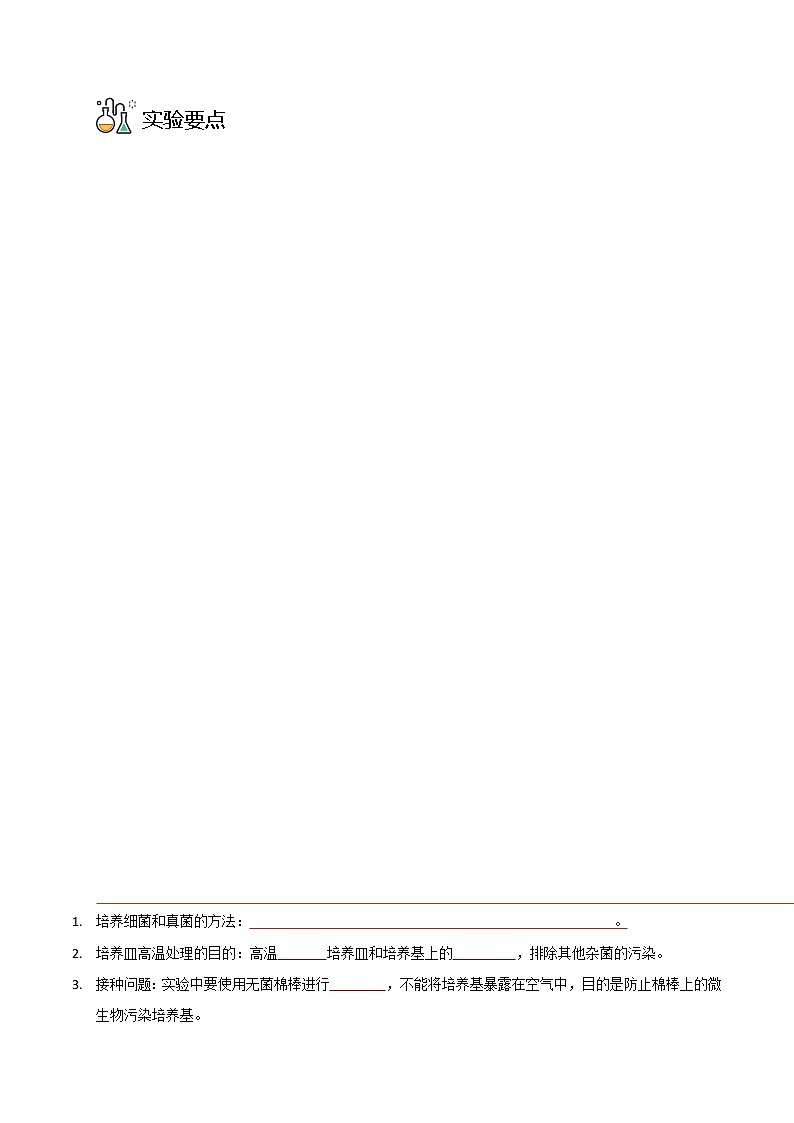 探究题04 检测不同环境中的细菌和真菌-八年级上册实验专题03