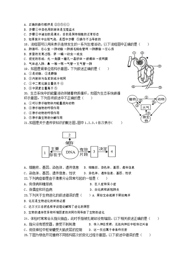 江苏省泰州市海陵区2022-2023学年八年级下学期期中生物试卷第3页