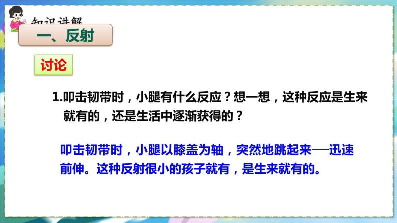 人教版生物7年级下册　第六章 第三节    神经调节的基本方式 PPT课件06