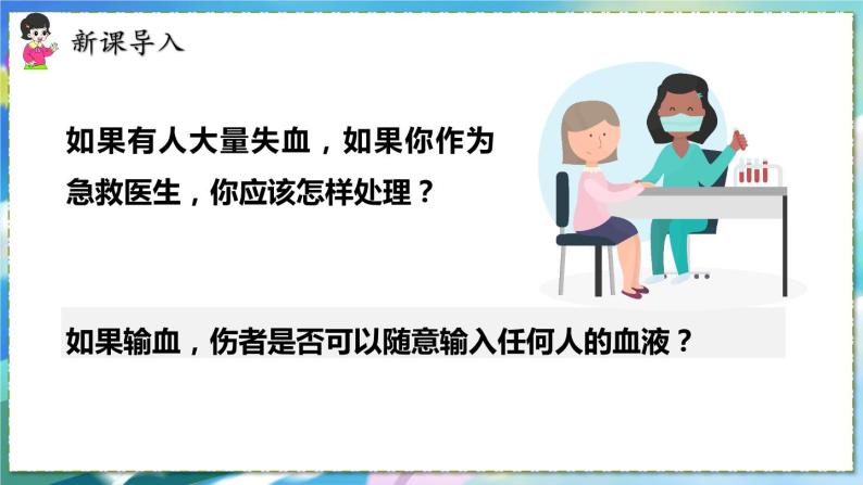 人教版生物7年级下册　第四章 第四节  输血与血型 PPT课件01