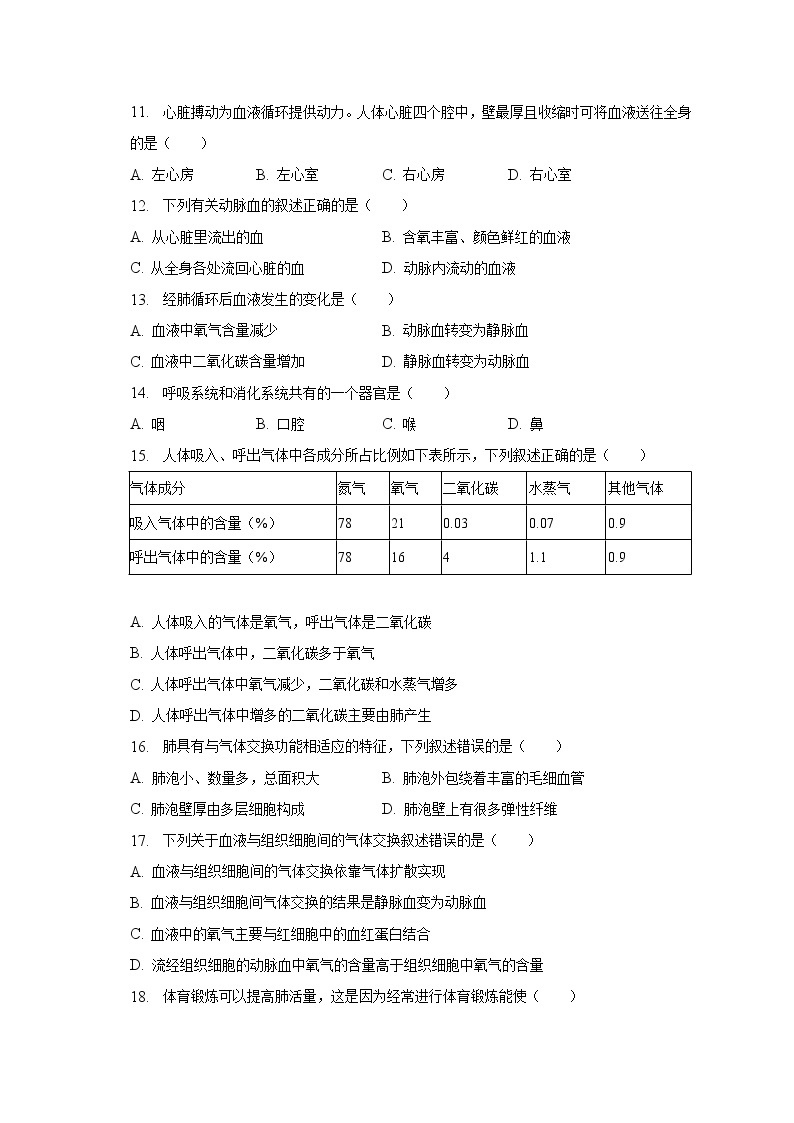 2022-2023学年北京市大兴区七年级（下）期中生物试卷（含解析）02