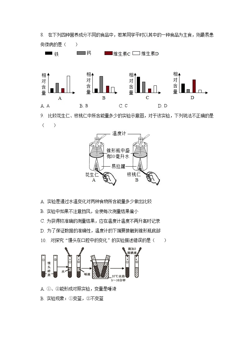 2022-2023学年广东省茂名市高州一中附属实验中学七年级（下）期中生物试卷(含解析）02