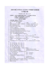 广西桂林市雁山中学2022-2023学年七年级下学期生物期中质量检测（图片版，含部分答案）