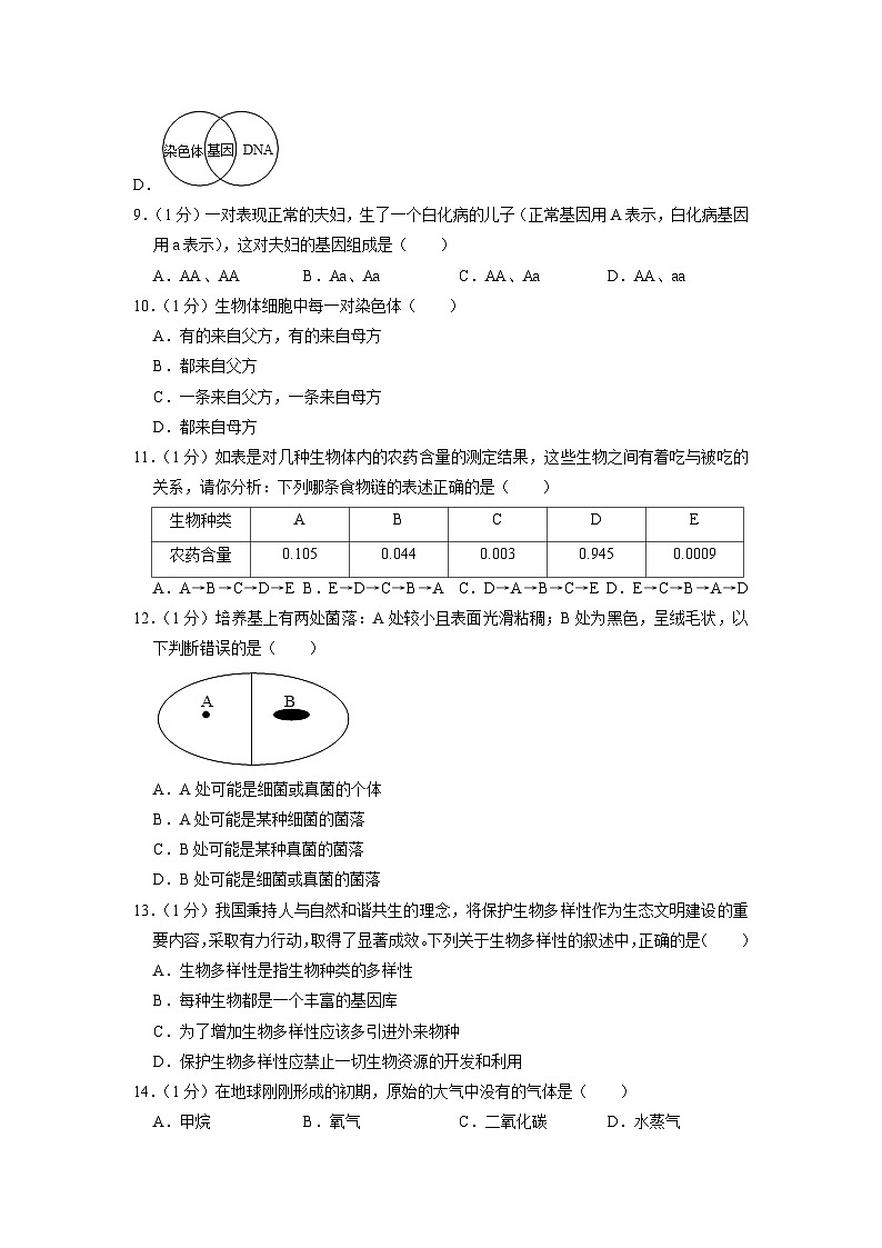 吉林省长春市榆树市八号镇中学校2022-2023学年八年级下学期期中生物试题第2页