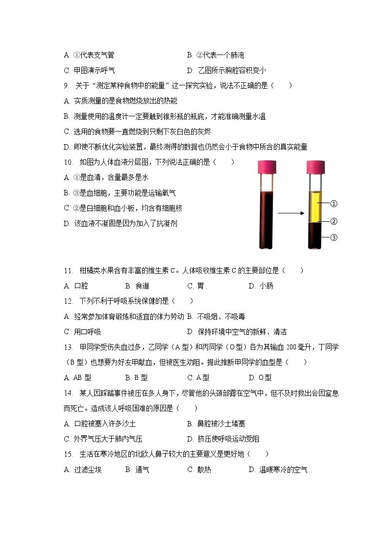 2022-2023学年广东省揭阳市惠来县七年级（下）期中生物试卷（含解析）03