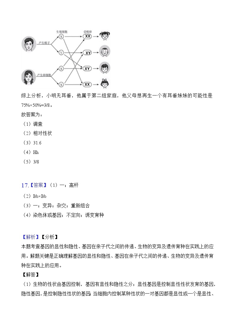 2023年中考生物三轮复习必刷题  专题14 生物的遗传与变异03