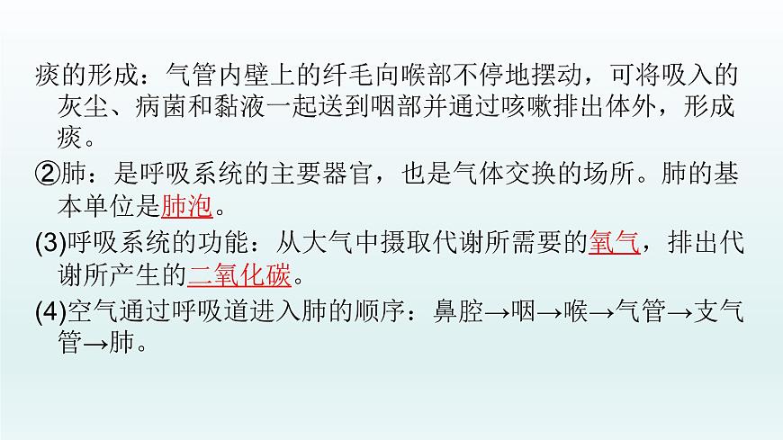 初中生物中考復習 第11課 人體的呼吸 2021屆中考復習生物課件第5頁
