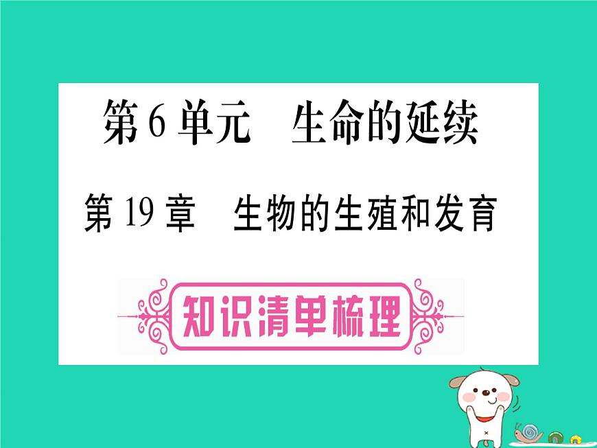 初中生物中考復(fù)習(xí) 中考生物總復(fù)習(xí)八上第6單元第19章生物的生殖和發(fā)育課件第1頁(yè)