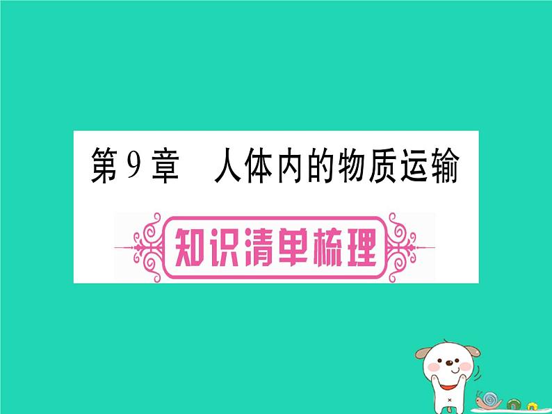 初中生物中考复习 中考生物总复习七下第4单元第9章人体内的物质运输课件第1页