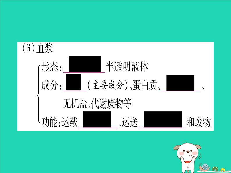 初中生物中考复习 中考生物总复习七下第4单元第9章人体内的物质运输课件第3页