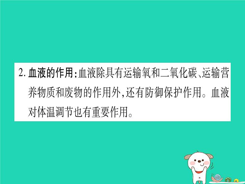 初中生物中考复习 中考生物总复习七下第4单元第9章人体内的物质运输课件第6页