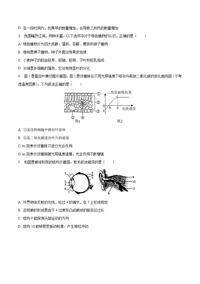 生物(湖北黄冈孝感咸宁卷)(考试版)A4第2页