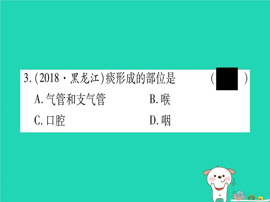 初中生物中考復(fù)習(xí) 中考生物總復(fù)習(xí)七下第4單元第10章人體的能量供應(yīng)習(xí)題課件第4頁(yè)