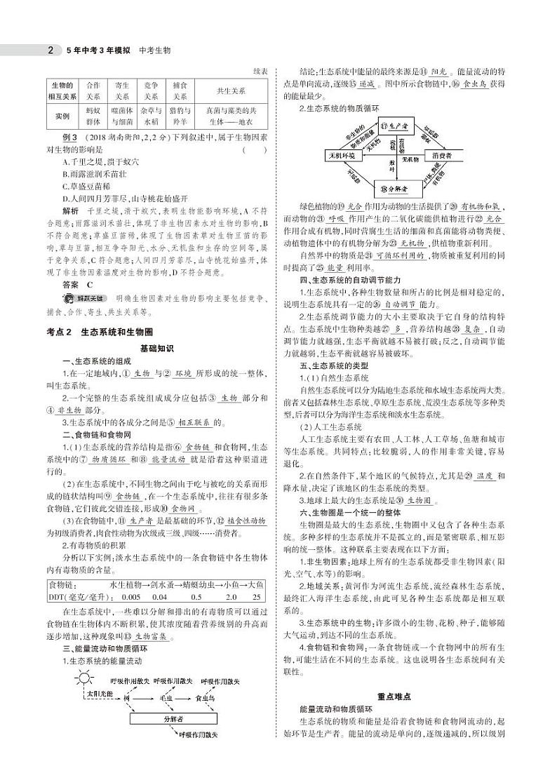 中考生物总复习专题知识要点第2页