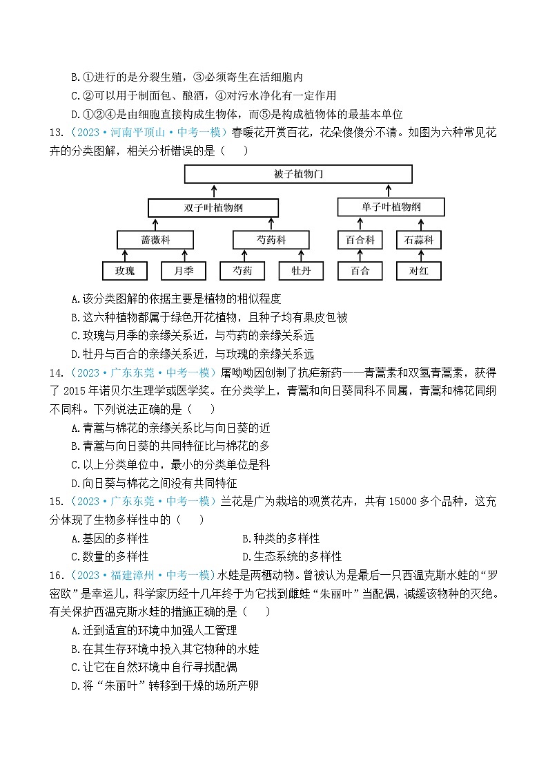 专题07 生物的多样性(原卷版)第3页