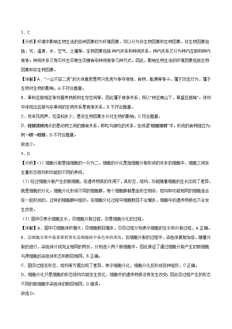 生物(广东卷)-【试题猜想】2023年中考考前最后一卷(考试版+答题卡+全解全析+参考答案)02