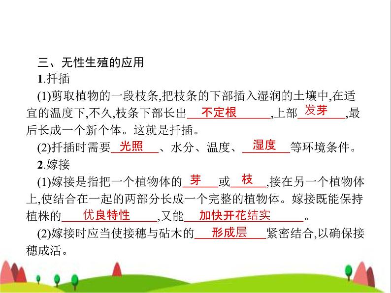 人教版初中生物八年级下册第七单元第一章第一节植物的生殖练习课件04