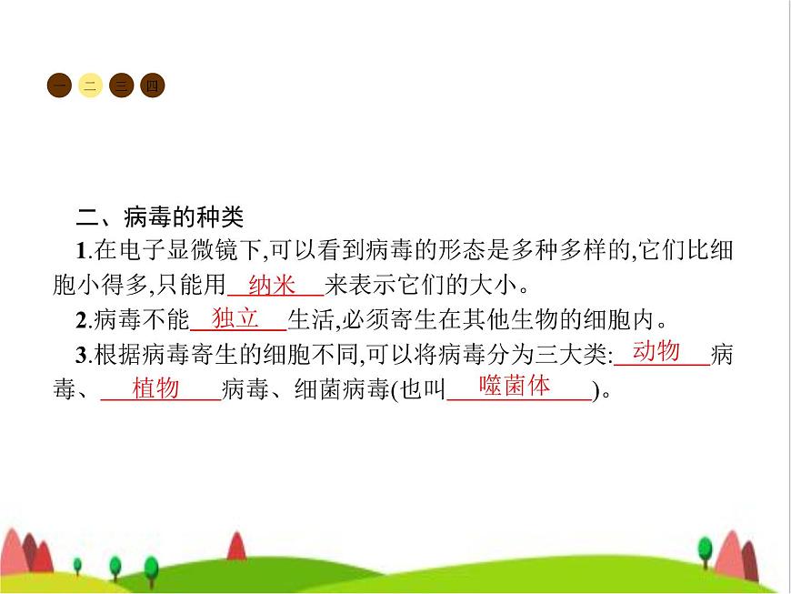 人教版初中生物八年級上冊第5單元生物圈中的其他生物第5章病毒練習(xí)課件第3頁