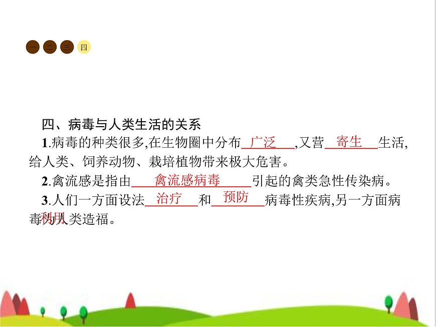 人教版初中生物八年級上冊第5單元生物圈中的其他生物第5章病毒練習(xí)課件第5頁