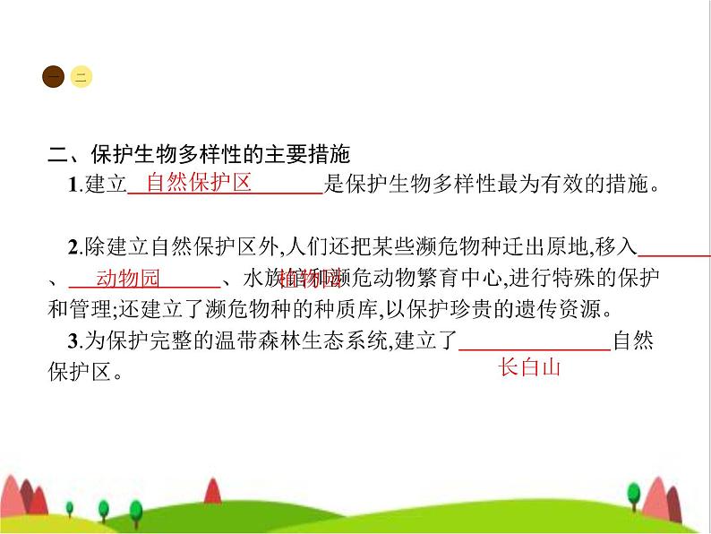人教版初中生物八年级上册第6单元生物的多样性及其保护第3章保护生物的多样性练习课件第3页