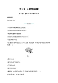 北師大版七年級(jí)下冊(cè)第四單元  生物圈中的人第12章  人體的自我調(diào)節(jié)第1節(jié)  神經(jīng)系統(tǒng)與神經(jīng)調(diào)節(jié)綜合訓(xùn)練題