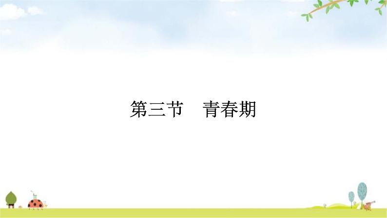 人教版初中生物七年级下册第1章人的由来第3节青春期练习课件01