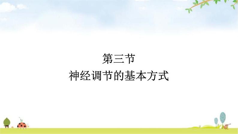 人教版初中生物七年级下册第6章人体生命活动的调节第3节神经调节的基本方式练习课件01
