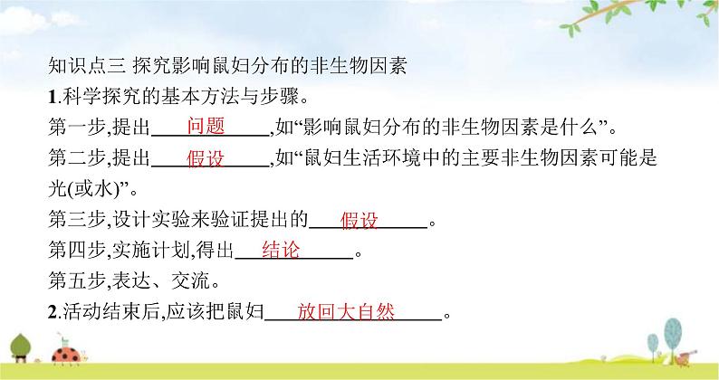 苏教版初中生物七年级上册第1单元第一章第二节生物与环境的关练习课件06