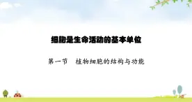 苏教版初中生物七年级上册第2单元第三章第一节植物细胞的结构与功能练习课件