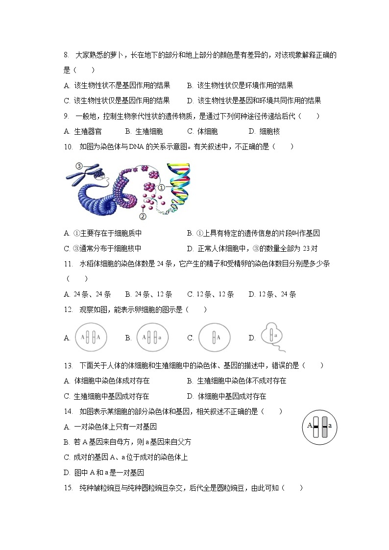 2022-2023学年广东省广州市花都区八年级（下）期中生物试卷（含解析）02