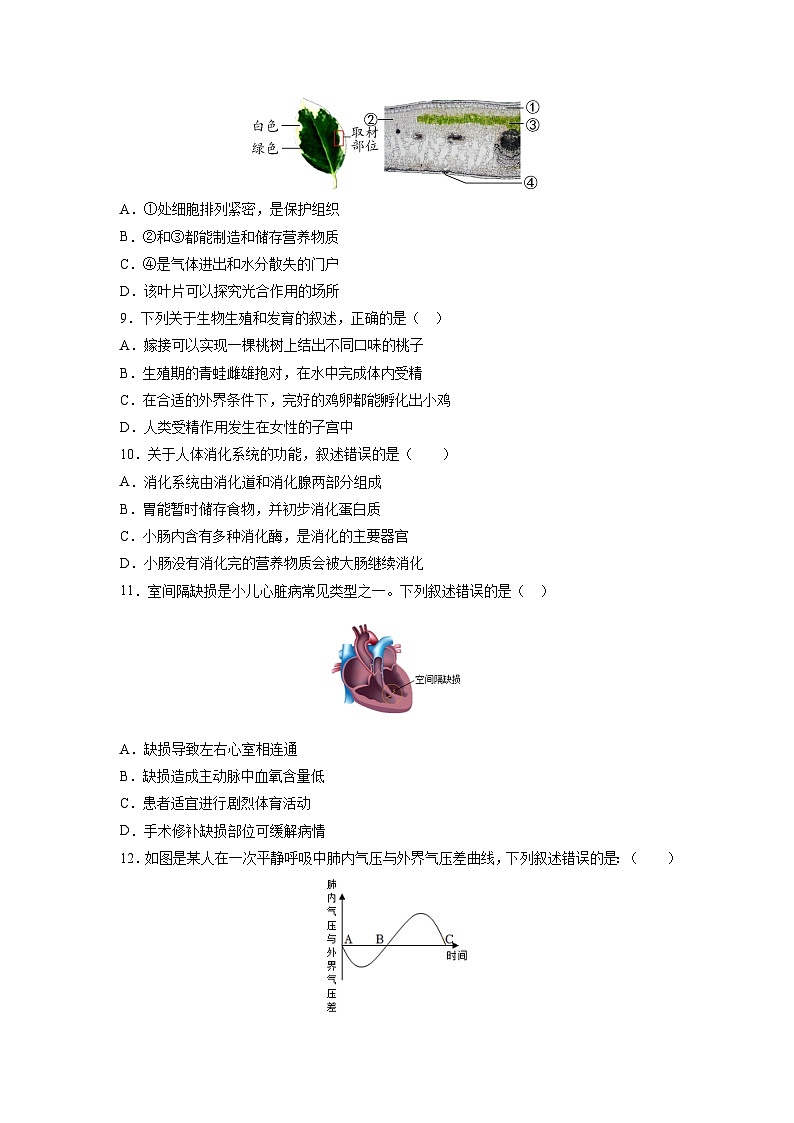 2023年中考押题预测卷02(北京卷)-生物(考试版)第3页