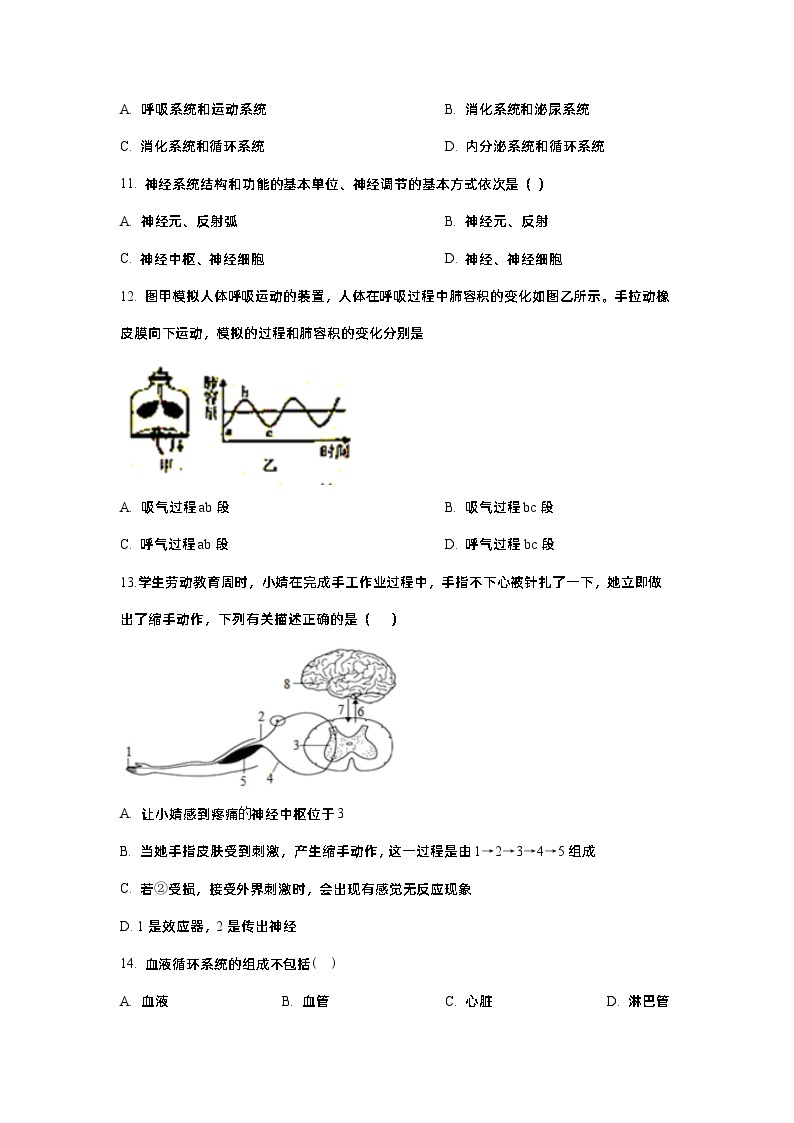 江苏省盐城市盐都区第一共同体2022-2023学年七年级下学期5月月考生物试题03