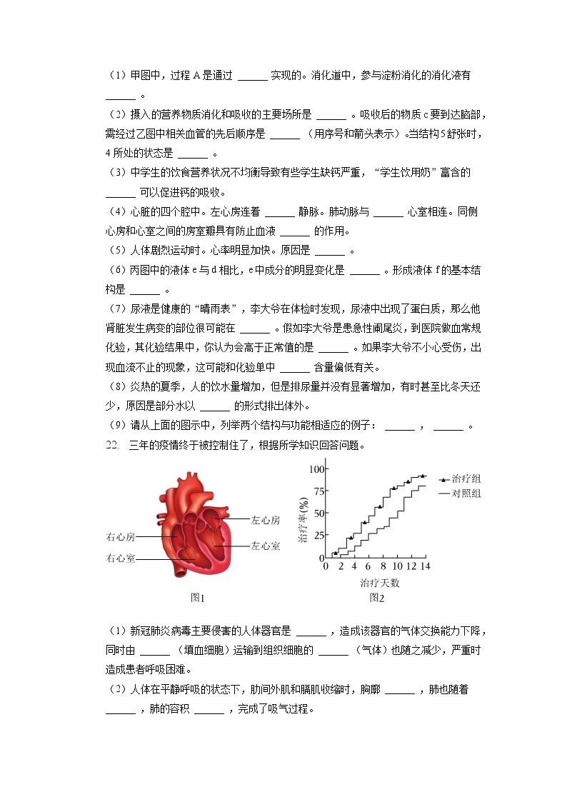 河北省石家庄市2022-2023学年七年级下学期期中生物试卷03