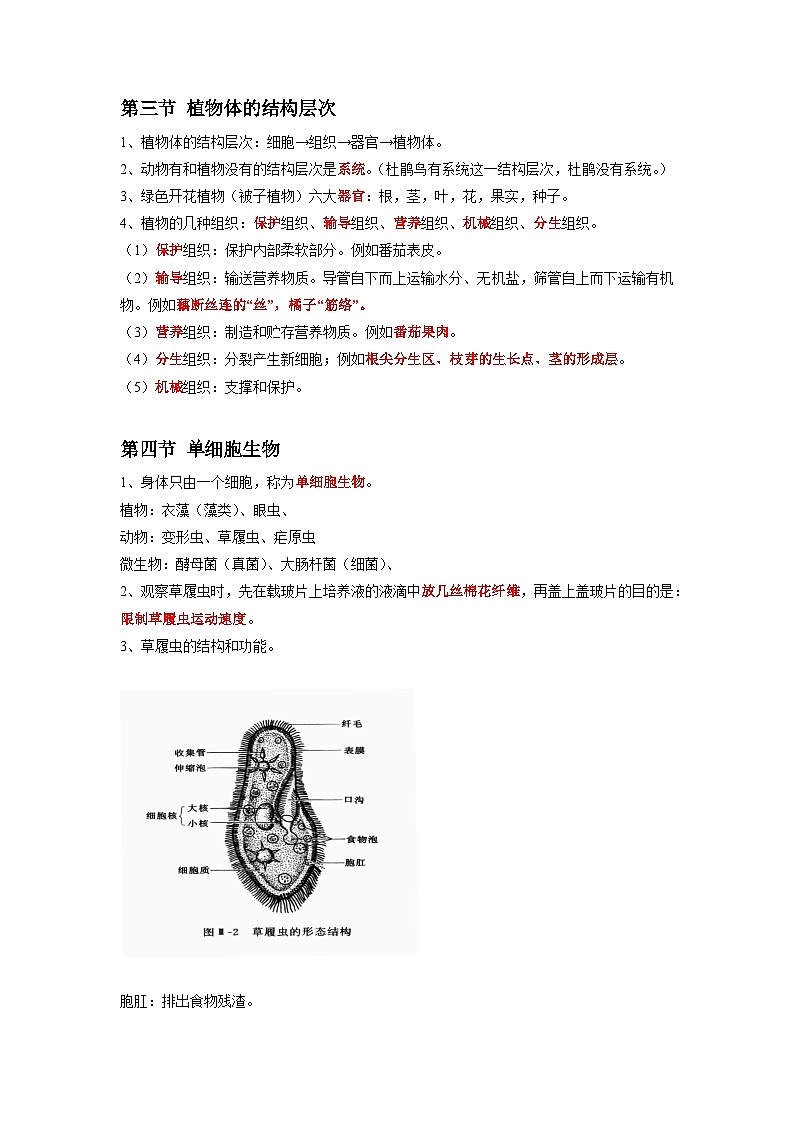 专题04 细胞怎样构成生物体-2022年中考生物一轮复习抓重点考典型(人教版)(原卷版)第3页