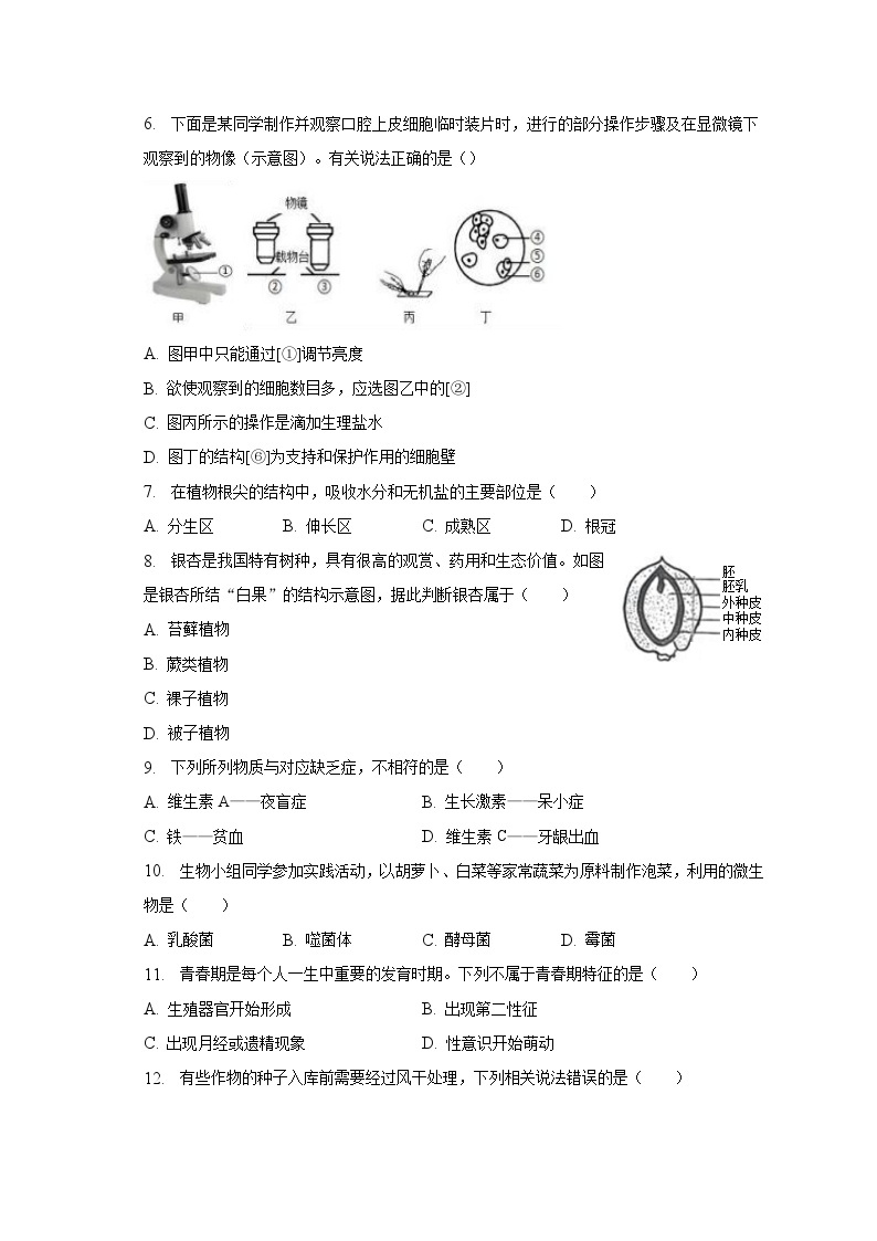 2022-2023学年湖南省邵阳市北塔区八年级（下）期中生物试卷（含解析）02