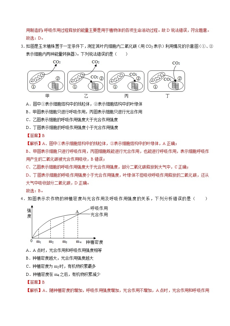 压轴题04 绿色植物的三大作用——2023年会考初中生物压轴题特训学案03