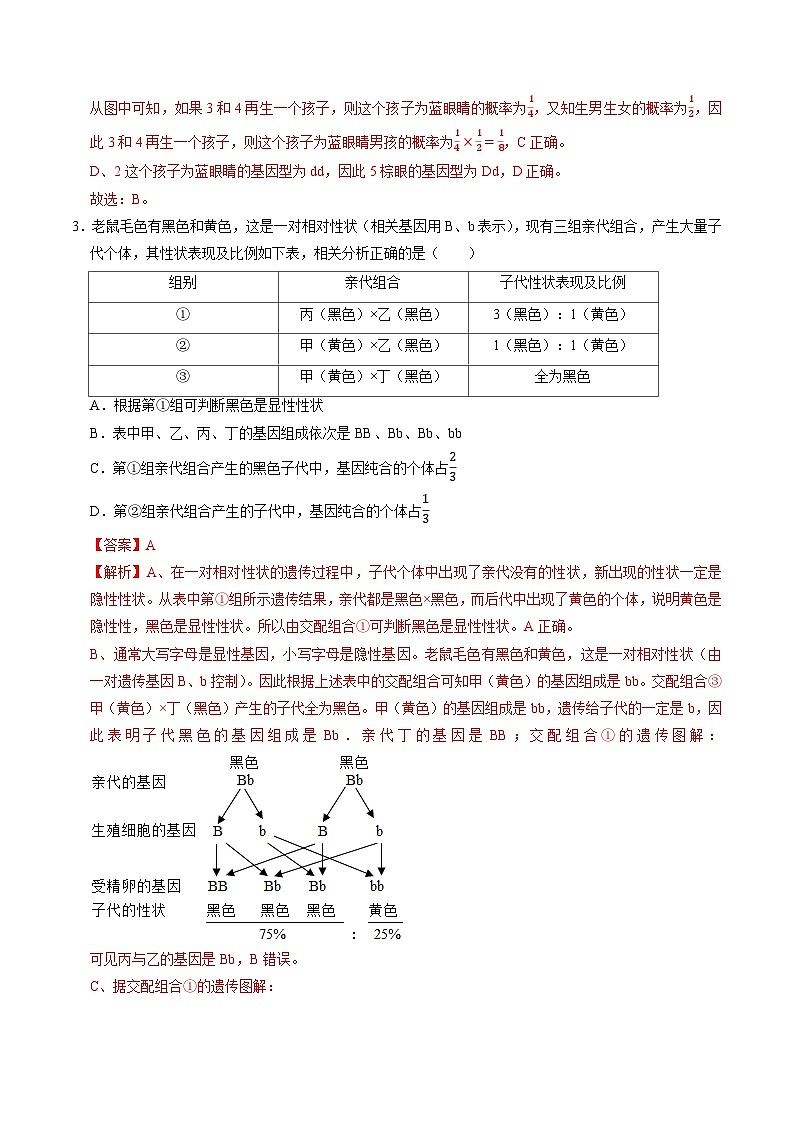 压轴题07 初中生物圈中生命的延续和发展——2023年会考初中生物压轴题特训学案03